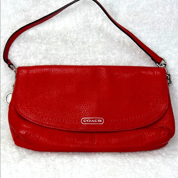 Coach Cherry Red Leather Clutch - Picture 1 of 8